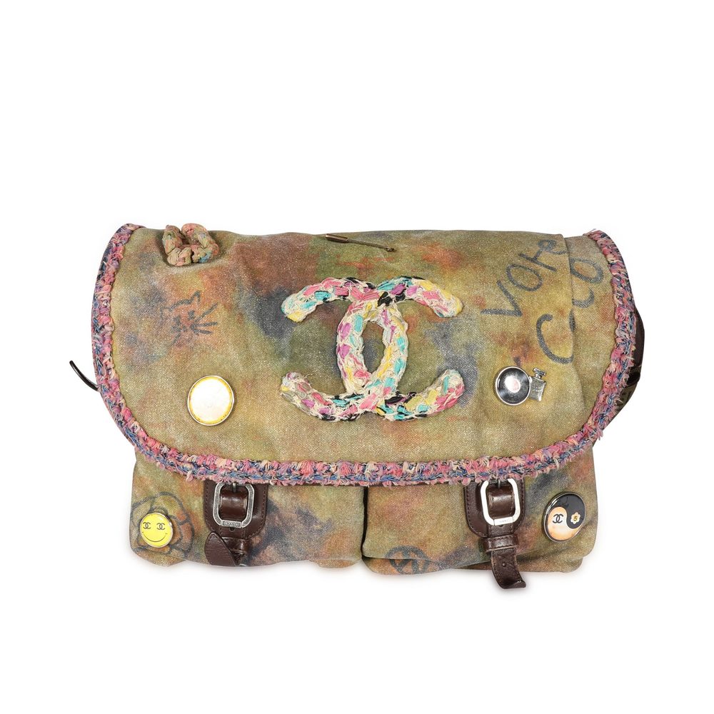 Chanel Multicolor On the Pavements Graffiti Canvas Large Messenger Bag